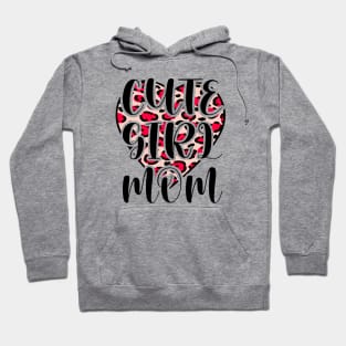 Cute Girl Mom Leopard Heart Mother's Day Girl Mama Mom Hoodie